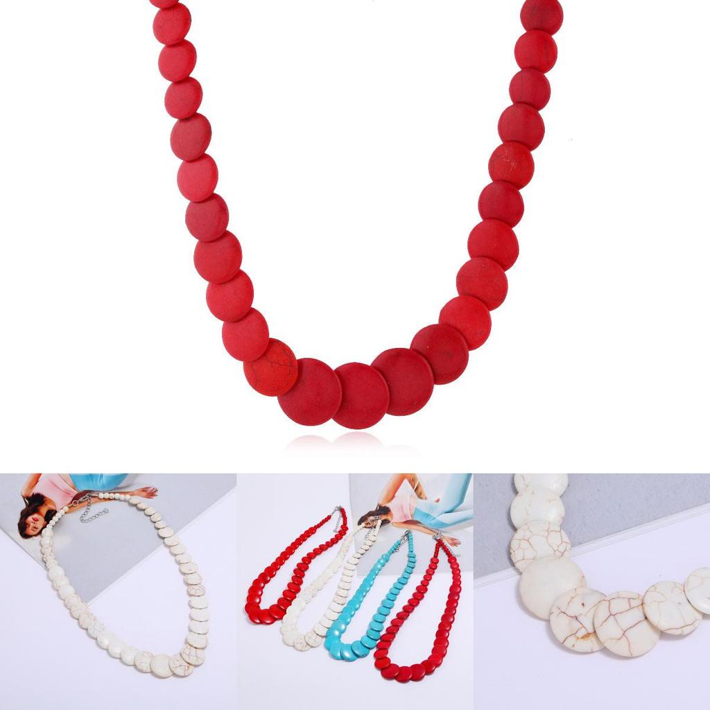 Elegant Boho Artificial Turquoise Necklace Long Pendant For Travel And Events