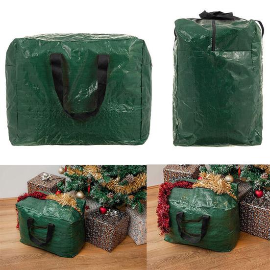 Christmas Tree Storage Bag Generous Capacity Waterproof Dustproof Reinforced Tear-Resistant PE Woven Tree Storage Organizer