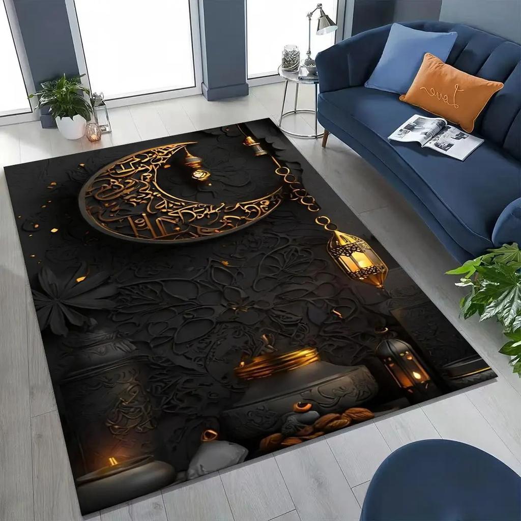 Moschee Islam Gebet Muslimische Kalligraphie Teppich für Schlafzimmer Wohnzimmer Sofa Zuhause Fußmatte Dekor Wohnzimmerdekoration Heimteppiche