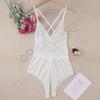 Transparent White Sexy Lingerie Women's Underwear Open Crotch Sleepwear Lace Nightdress Bodysuits Female Nighty Baby Doll