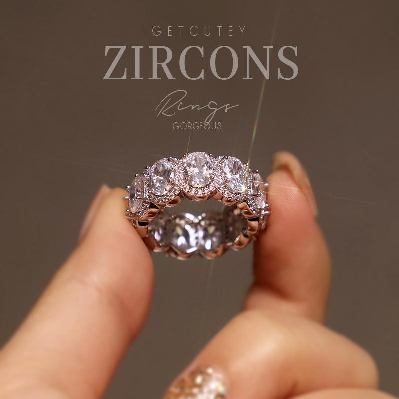 Women s Open Adjustable Zirconia Ring - Korean European American Coco Style Luxury Jewelry Size 6