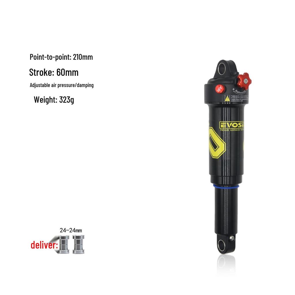 EVOSID Air Pressure Rear Shock Absorber for Mountain Bikes, Damping Suspension, 165/190/210MM
