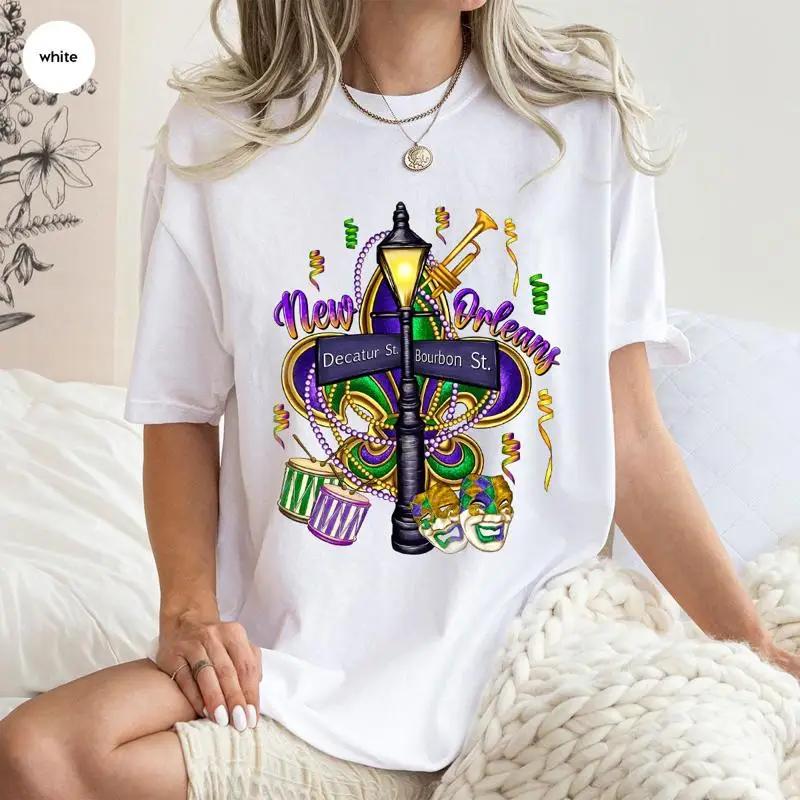 Mask Mardi Gras T Shirt Team Fat Tuesday Day Carnival Party Celebration
