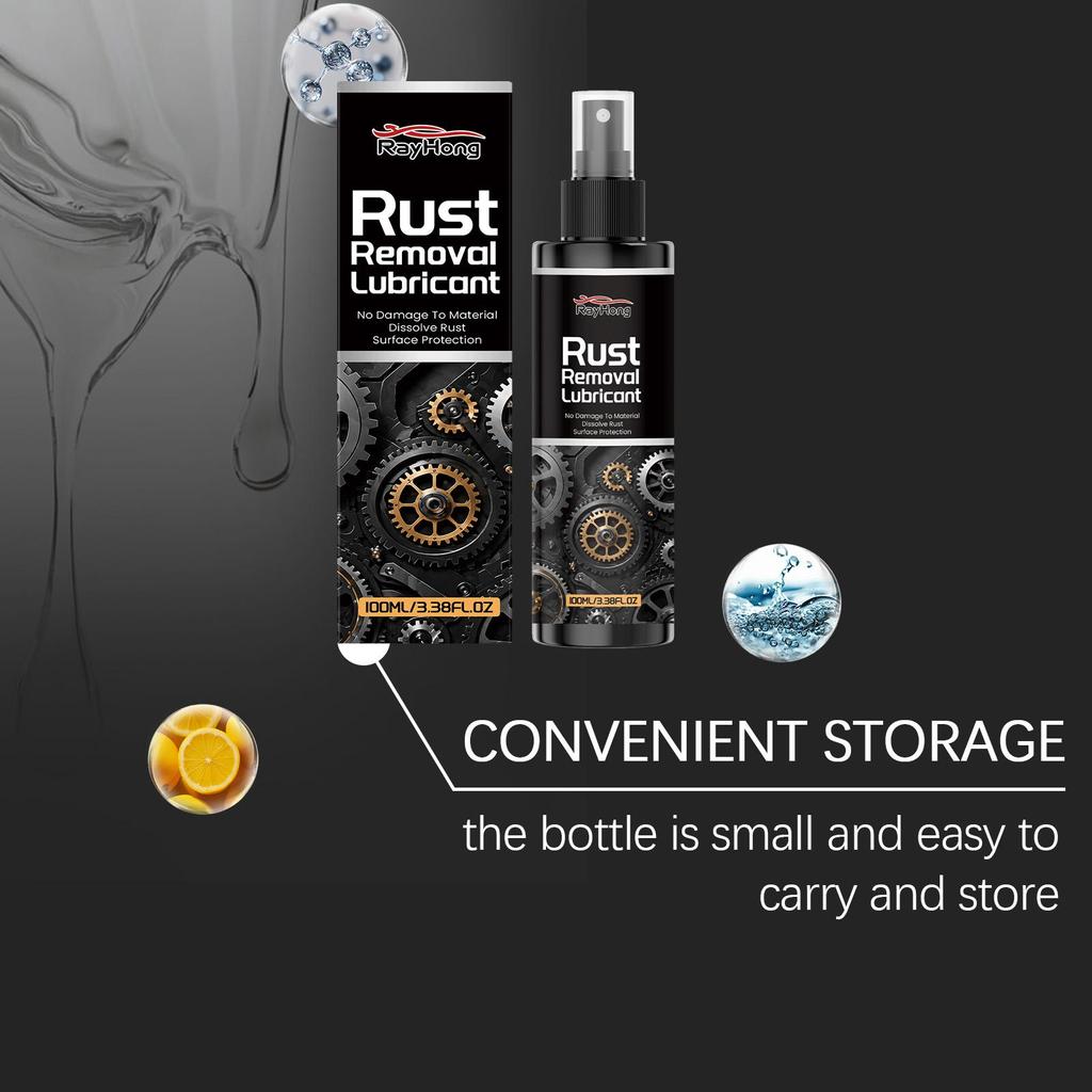RAYHONG Rust Removal Spray Car Metal Parts Cleaning and Care Spray To Remove Rust and Brighten the Surface Daily Maintenance Supplies 100ml