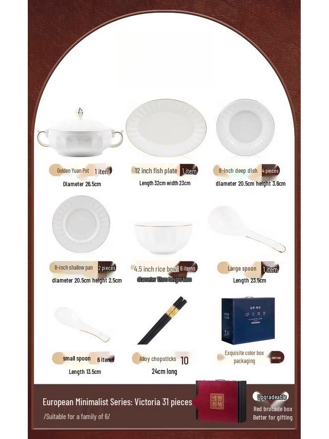 Mod Lanka Victoria 31-Piece Ceramic Dinner Set