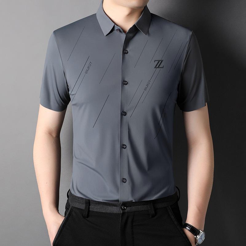 Summer New Men's Short-sleeved Striped Shirt Senior Business Youth Men's Half-sleeved Shirt