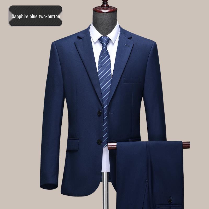 Men's Slim Fit Wool Suit Set for Spring 2025: Business, Wedding, or Banquet Tuxedo, Perfect for Father's Outfit.