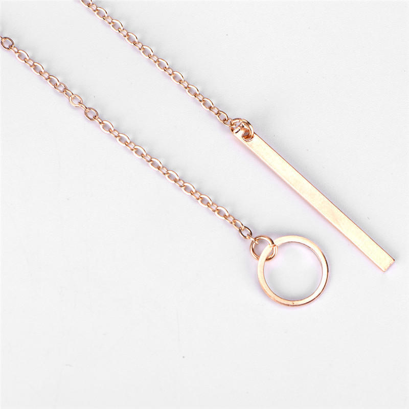Damen Persönlichkeit Einfach Atemberaubend Goldener Stab Kreis Lariat Halskette Schmuck