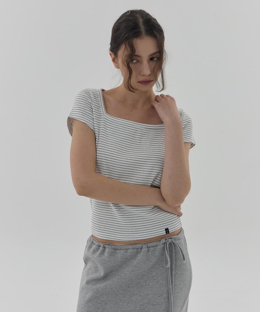 DEARSTALKER D. Basic Stripe Square-Neck T - 3 Color