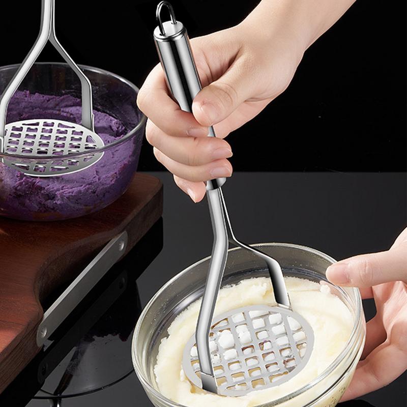 Potato Smasher Stainless Steel Hangable Puree Juice Maker Household Kitchen Gadget Manual Food Masher Utensil For Baby Food
