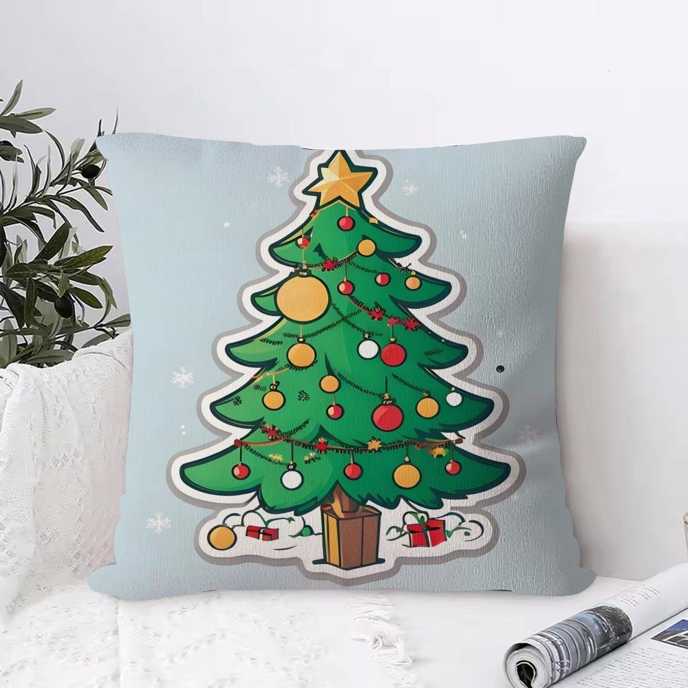C-Christmas treeS Pillow Case Square Pillow Bedroom Sofa Leisure Comfort Cushion Living Room Home Decoration