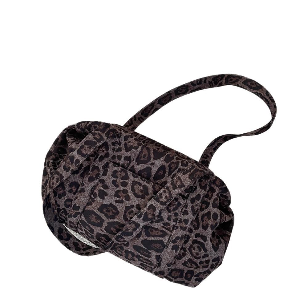 Fashion Leopard Print Faux Suede Women's Shoulder Bags Large Capacity Ladies Handbag Versatile Contrast Color Female Tote Bag