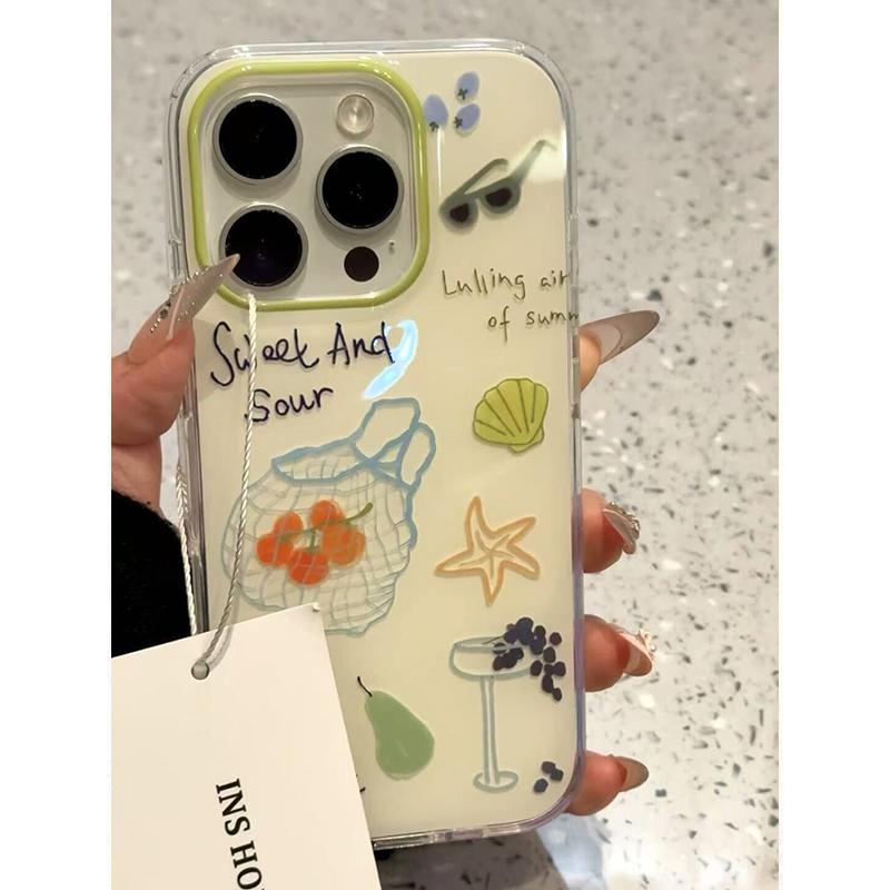 Creative Fruit Tomato Shopping Bag Lemon Phone Case for iPhone 16 Pro 15 14 13 12 11 Promax Plus High-end Minimalism Back Cover