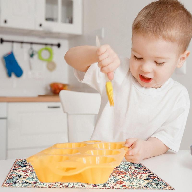Matplatsmatta för småbarn 4X Söta djur Småbarnsplacematter Matningsmatta Småbarnsbordsmatta Babymatmatta För hem och resa