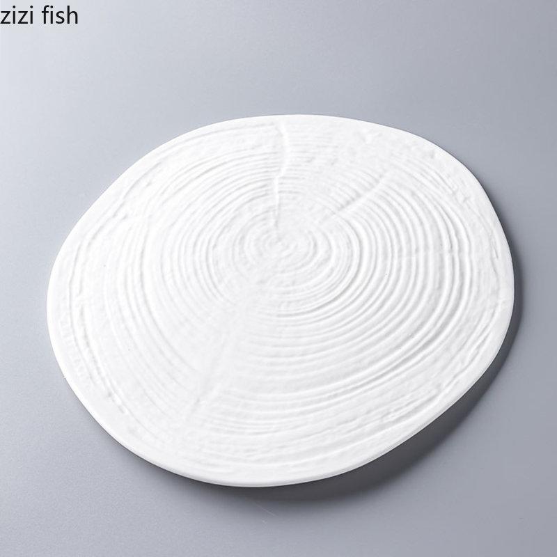 Farfurie ceramică, farfurie plată de 9,5 inch, farfurie pentru restaurant, desert, afișare, farfurii pentru friptură, farfurii pentru mâncare occidentală, veselă ceramică pentru acasă