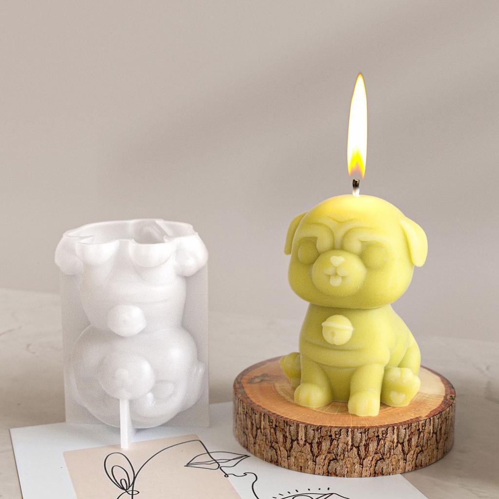 Łatwe do Czyszczenia Silikonowe Formy na Świece Formy na Mydło Kształt Psa Formy do Projektów z Żywicy Tekstura Silikonowa do Robienia Ozdób