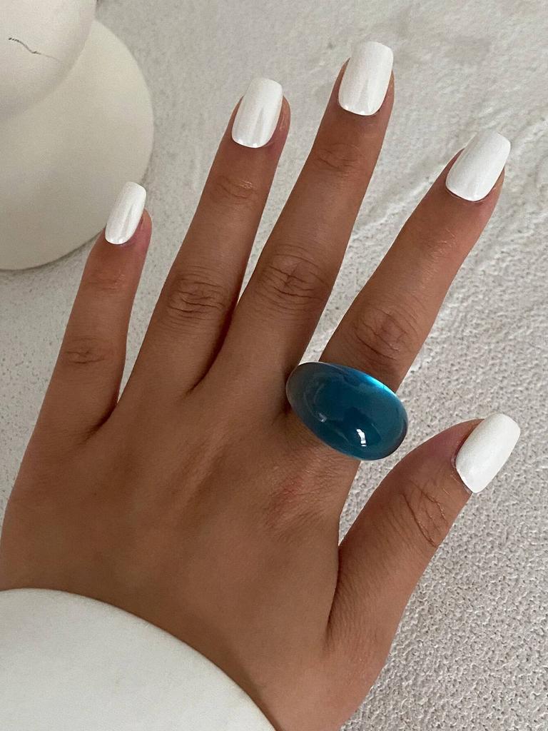 Salircon Creative Colorful Resin Acrylic Finger Rings for Women 2026 New Fashion Irregular Geometric Ring Aesthetic Jewelry Gift