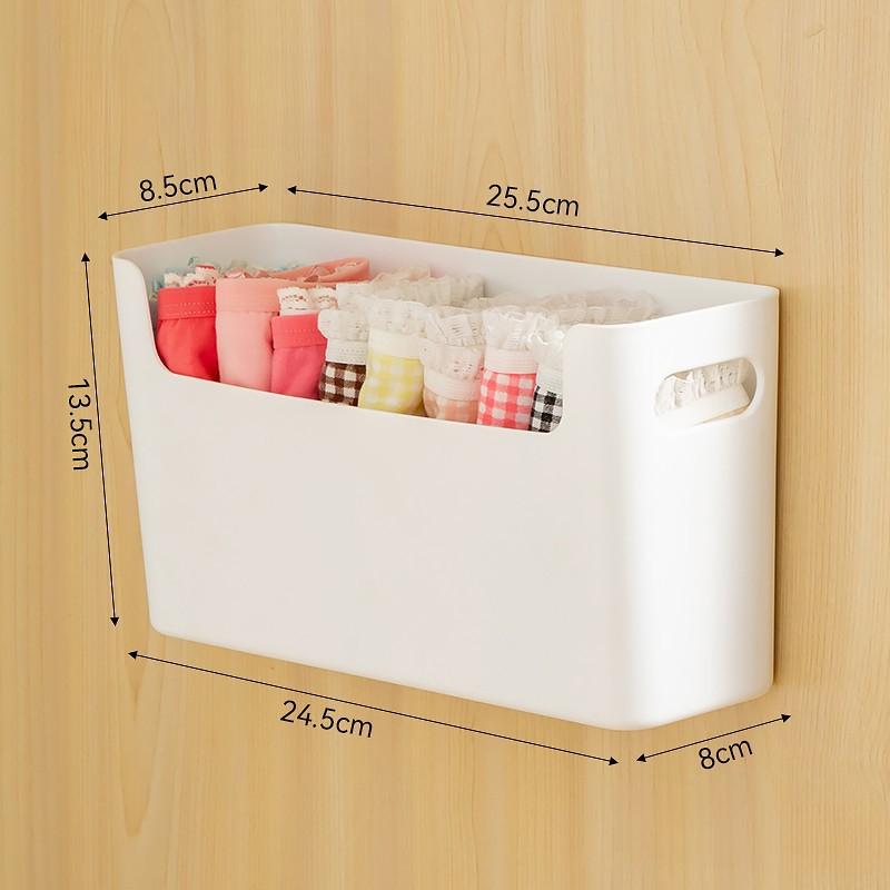 Household Wall Mounted Underwear Cosmetic Storage Box Non Perforated Wardrobe Sock Sorting Box Three In One Rack Shelf Storage Tool Holder Organizer