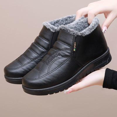 Damen Winter-Sneaker mit Kunstpelzfutter, rutschfest, warm, Sportschuhe, lässig, leicht, Schneestiefel, mit Fleece gefüttert, kurze Stiefel für Damen