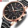 Curren 8435 Men's Multifunction Quartz Watch with Steel Strap and Six-Hand Calendar