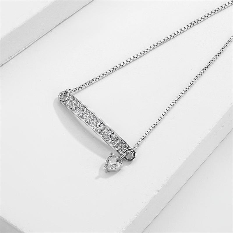 Summer High-end Exquisite Double-row Heart Pendant Bracelet with Micro-inlaid Cubic Zirconia for Women