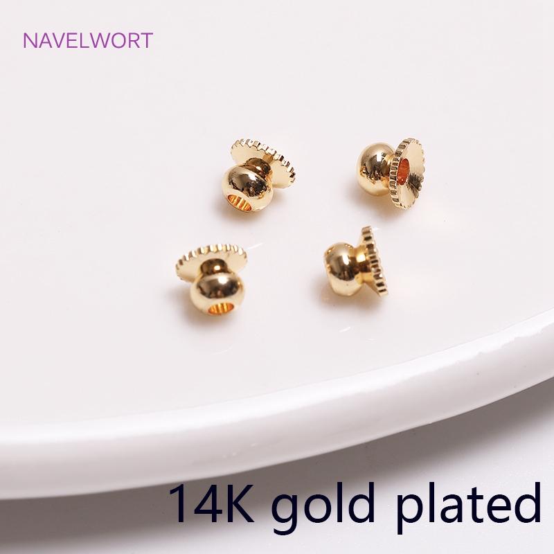 Brass Metal Beads Caps Spacer Beads For Bracelet Necklace Making Accessories 14K Real Gold Plated Separation Beads Wholesale