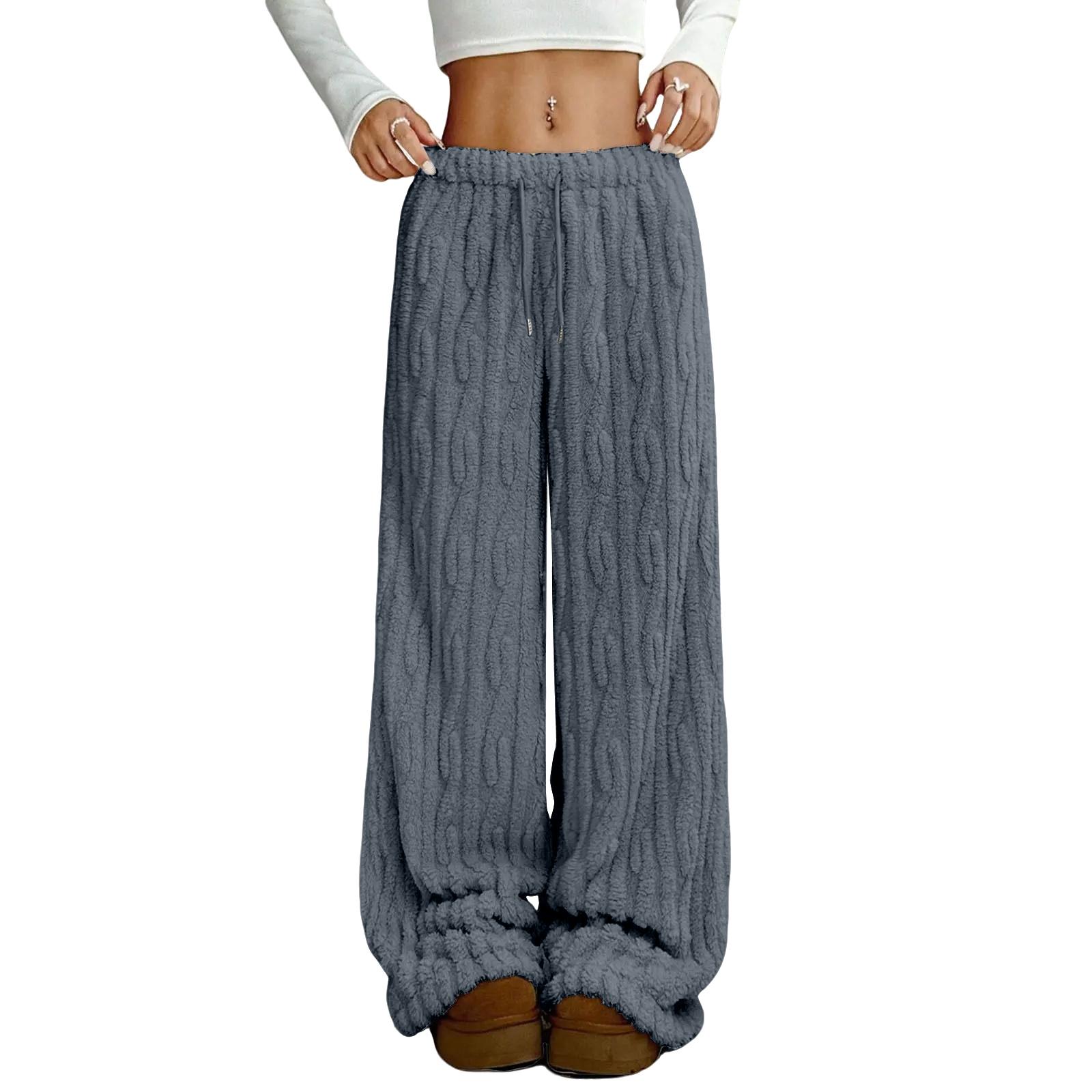 

Women s Casual Fashionable Fleece-Lined Warm Sleep Pants M