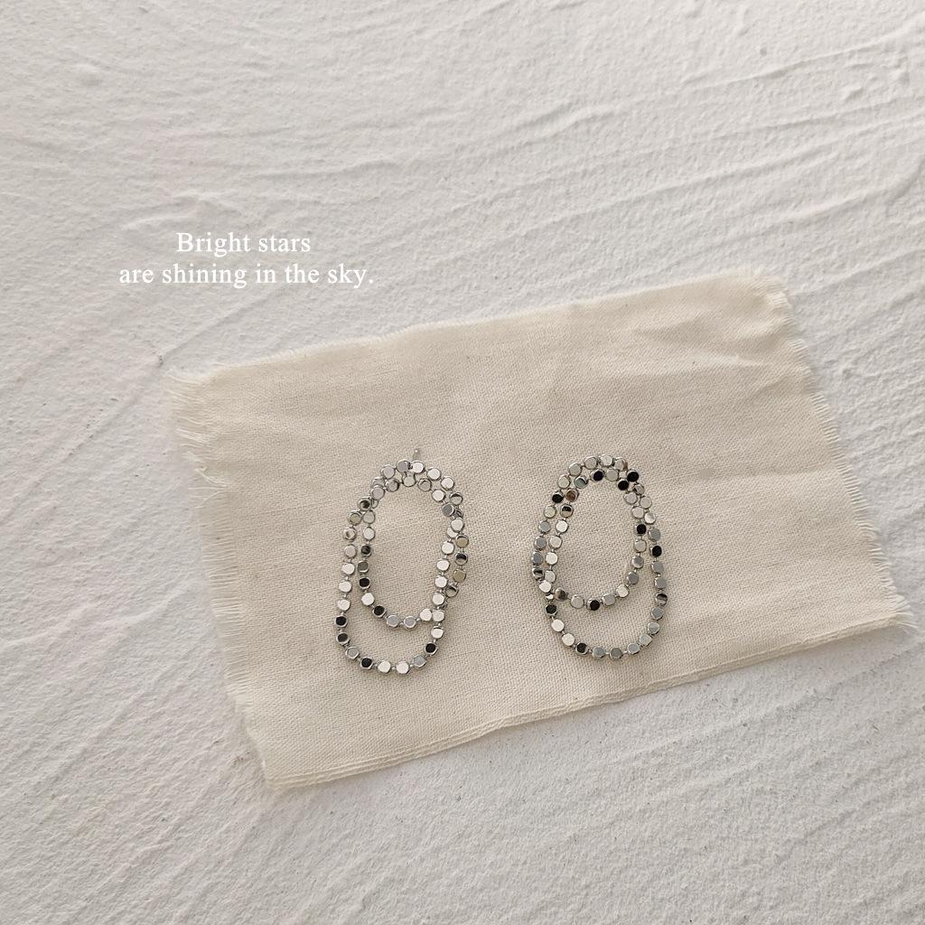 ! Chain tassel 925 silver needle plated 14K geometric smart stud earrings earrings