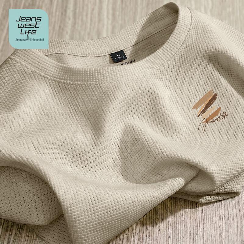 

JEANSWEST LIFE Men s Waffle Knit Short Sleeve T-Shirt L