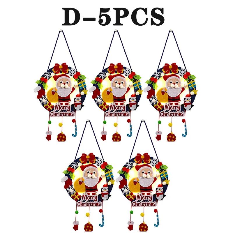 Felt Christmas Garlands Wreaths Hanging Wind Chime Display Stand Craft Christmas Craft Kits For Window Display Decor