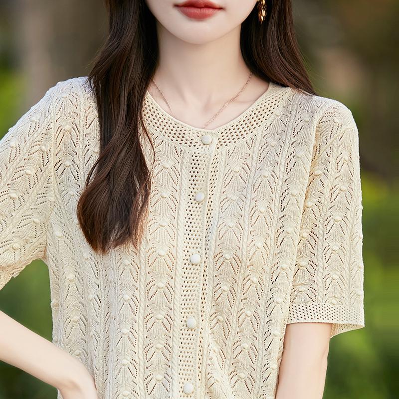 

Женский легкий кардиган из 50% шерсти и 50% шелка Mulberry — универсальный трикотаж на все 4 сезона для комфорта и стиля в любое время года XL бежевый