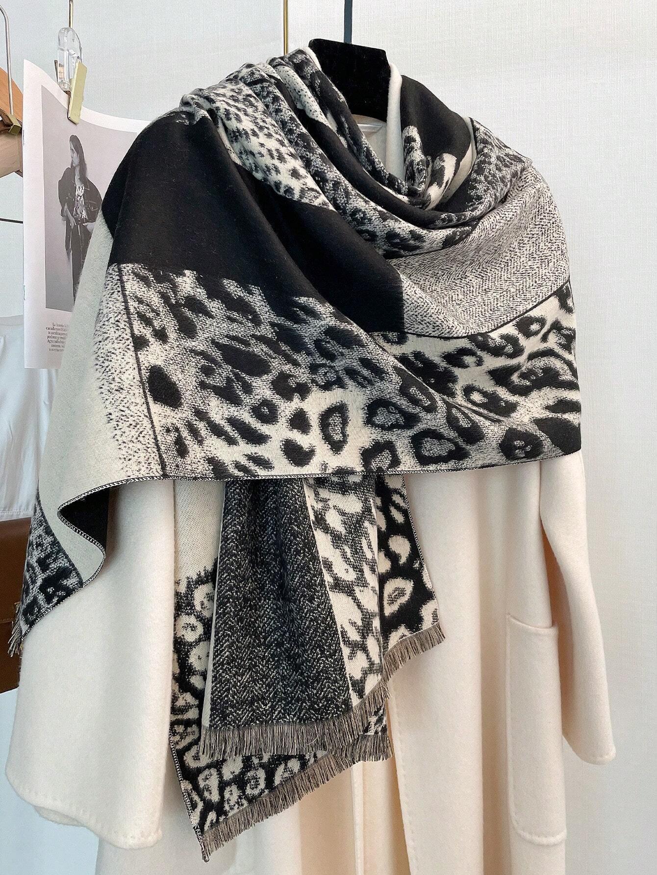 Winterdesign Pashmina Decke Kaschmirschal Für Frauen Warme Dicke Schals Und Wickeltücher Poncho Damen Bufanda Echarpe Quaste Schal 66x186cm gray