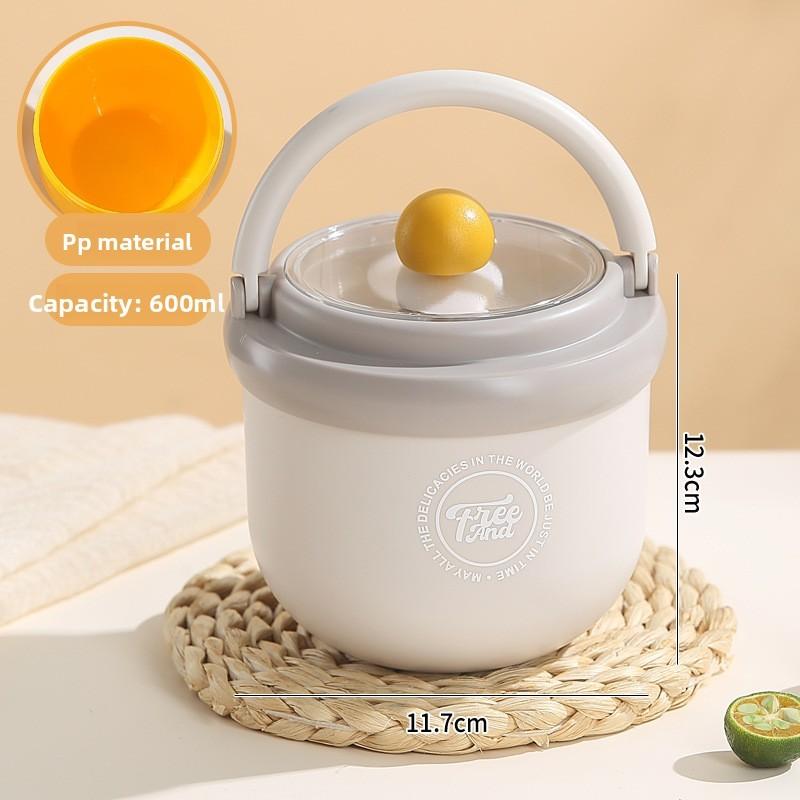 Included Stainless Steel Breakfast Cup With Lid And Spoon For Office And Campus Use