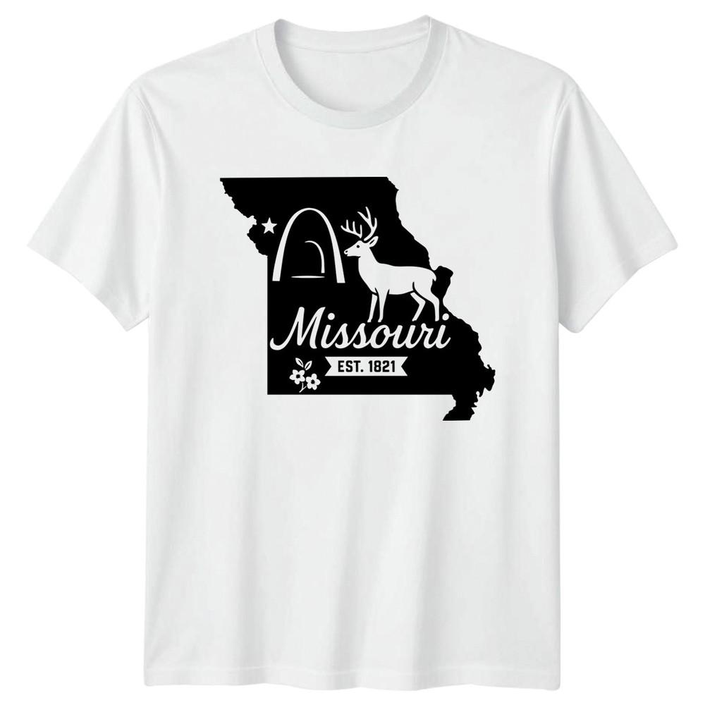 Missouri State Outline Deer Arch Est 1821 US States Unisexs Unisexs TShirt S