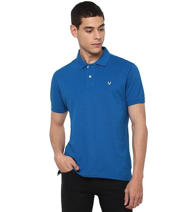 Men’s Polo T‑Shirt | Comfortable Rich Cotton Blend, Band Collar, Regular Fit | Stylish & Premium All Day Wear S синий