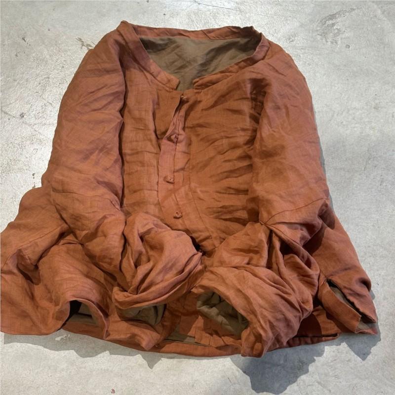 Johnature Frau Winter Nische Vintage Lange Ärmel Casual Mantel Mode Einreiher V-Ausschnitt Einfarbig Mantel