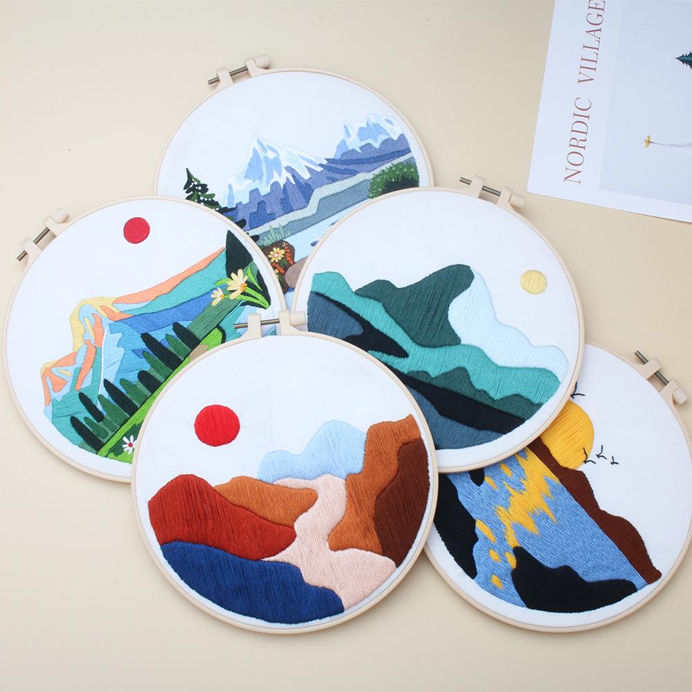 DIY Cross-Border Embroidery Kit: Brocade Rivers & Mountains