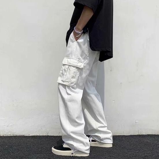 Pantaloni casual da uomo senza scolorimento da indossare ogni giorno Pantaloni casual da lavoro con gamba dritta multitasche anti-pilling Vita quotidiana
