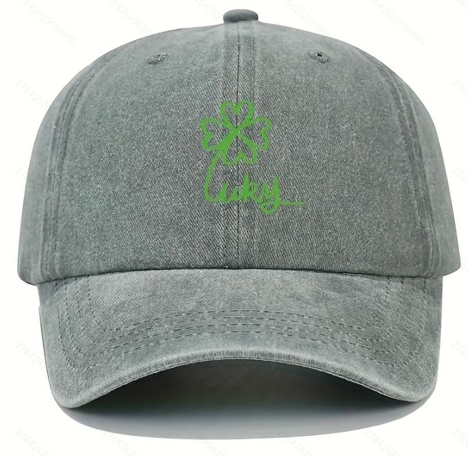 Lucky Clover Washed Baseball For Men Women Couple HatCap Adjustable Unisex Vintage Dad Hat UV Protection Sun Hat