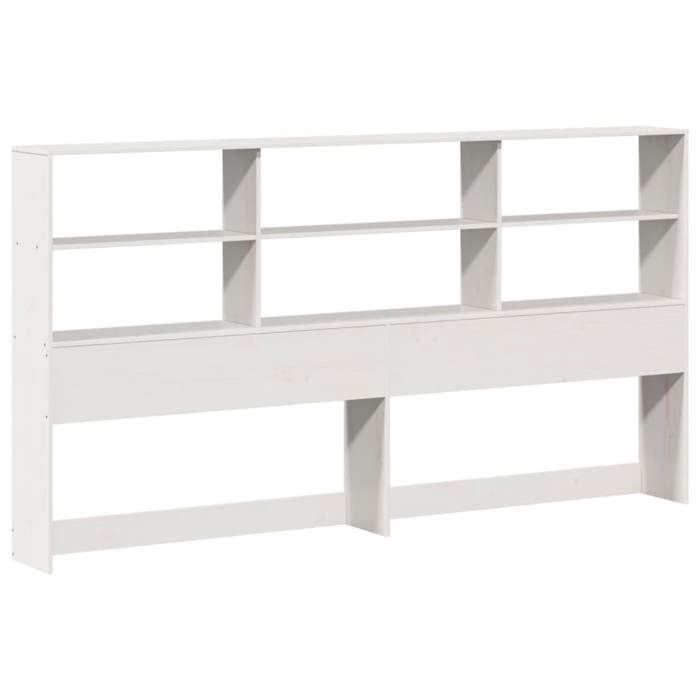 VidaXL Tête de lit avec rangement blanc 180 cm bois massif de pin, tête de lit en bois, tête de lit avec rangement, tête de 855652
