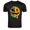Half Skull Tongue Out Emoji Funny Horror Cartoon T-Shirt