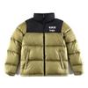 Winter Embroidered Cotton Puffer Jacket Men Women Casual Warm Loose Fit Stand Collar Zip Up Coat