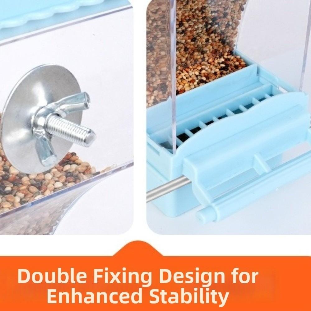Transparent Automatic Bird Feeder Hanging Spill-Proof Parrot Cage Feeder with Stand Large Capacity Bird Feeder Dispenser