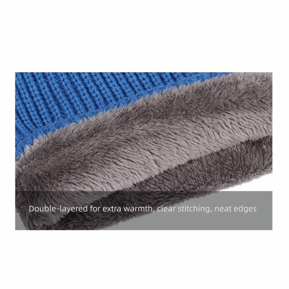 Knitted Soft Ring Scarf Women Men Winter Warm Woolen Yarn Neck Scarves With Plush Outdoor Ski Full Face Mask Collor Muffler