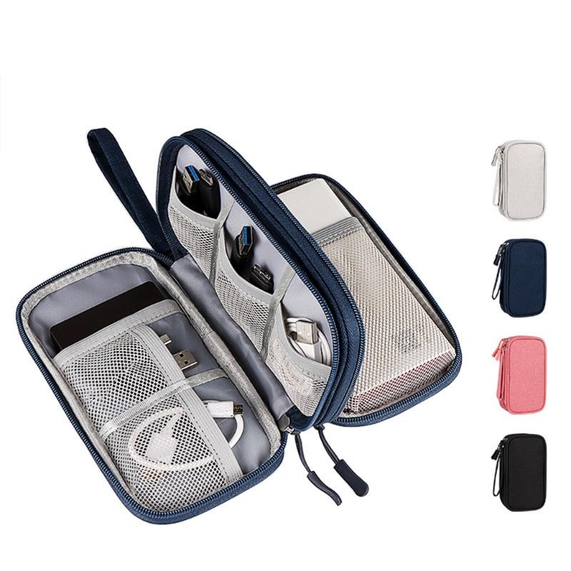 Multi-function Double Layer Storage Packet Suitable for Headphone/ Hard Disk/power Bank/Data Cable and Other Accessories