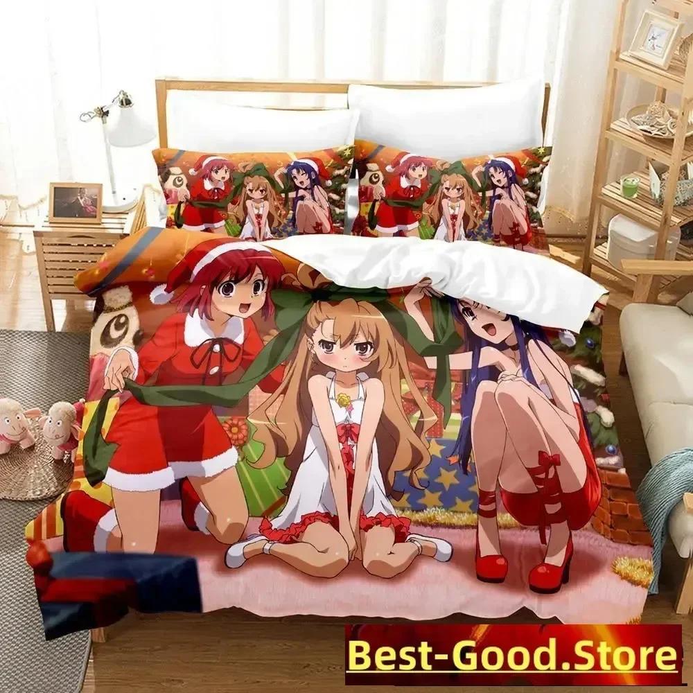 

New Toradora Bedding Set Cartoon Anime three-piece set Adult Kid Bedroom Duvet cover Sets 3D Kawaii Girls roupa de cama casal 70x133cm 2pcs