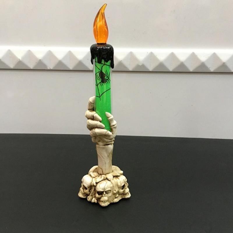 Halloween Party Supplies Horror Grip LED Candle Lamp Skeleton Hand Decor Props 1 Pc
