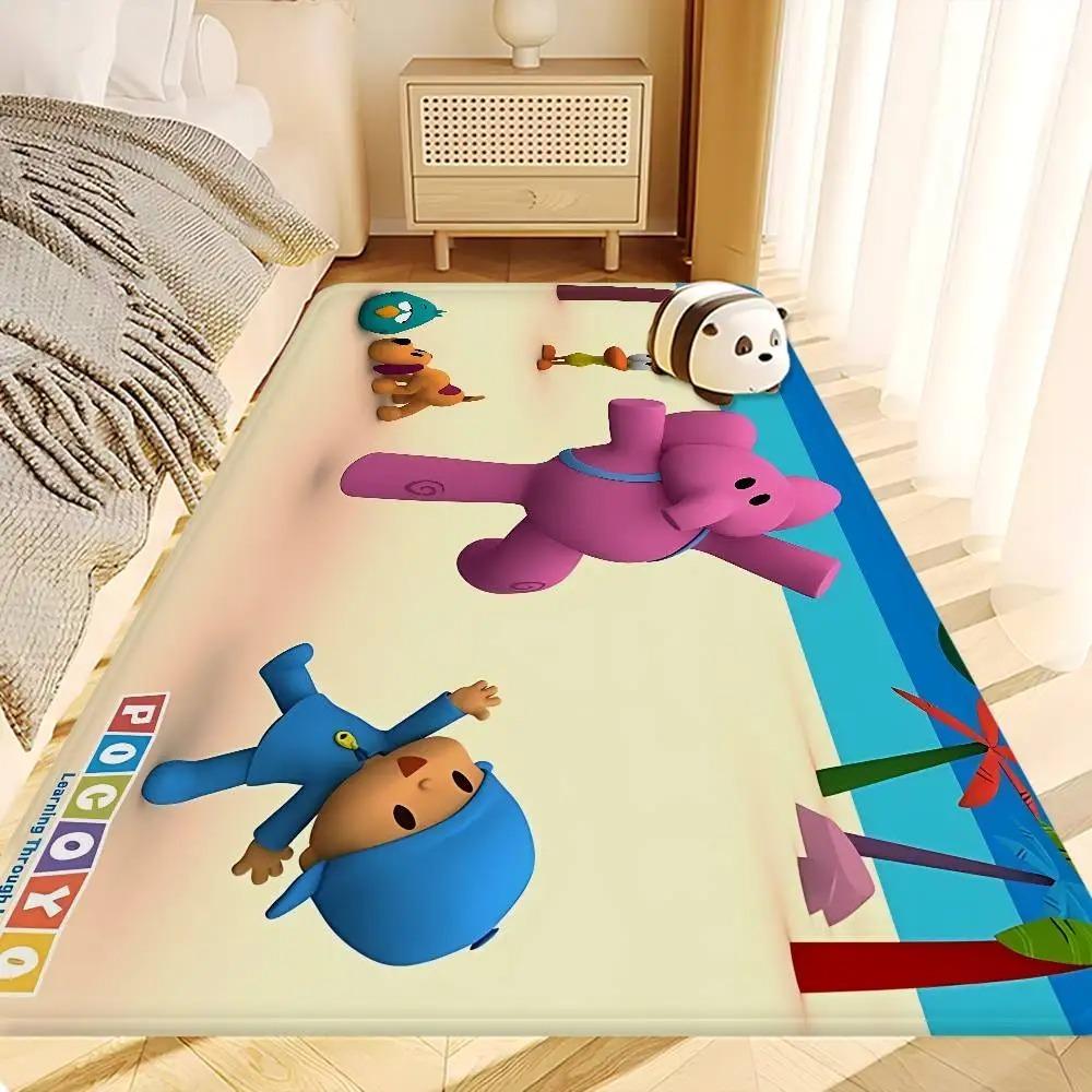 Cartoon-Stil Bodenmatte rutschfest Teppiche Spielmatten Teppich Schlafzimmer Dekoration Wohnzimmer Teppich Krabbelmatte Weihnachtsgeschenk Teppich P-Pocoyo