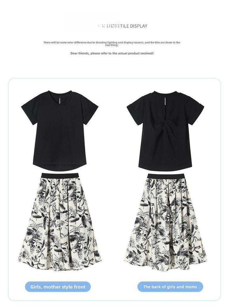 2025 New Summer Family Outfits: Parent-Child Matching Slim Suits for 3-4 People