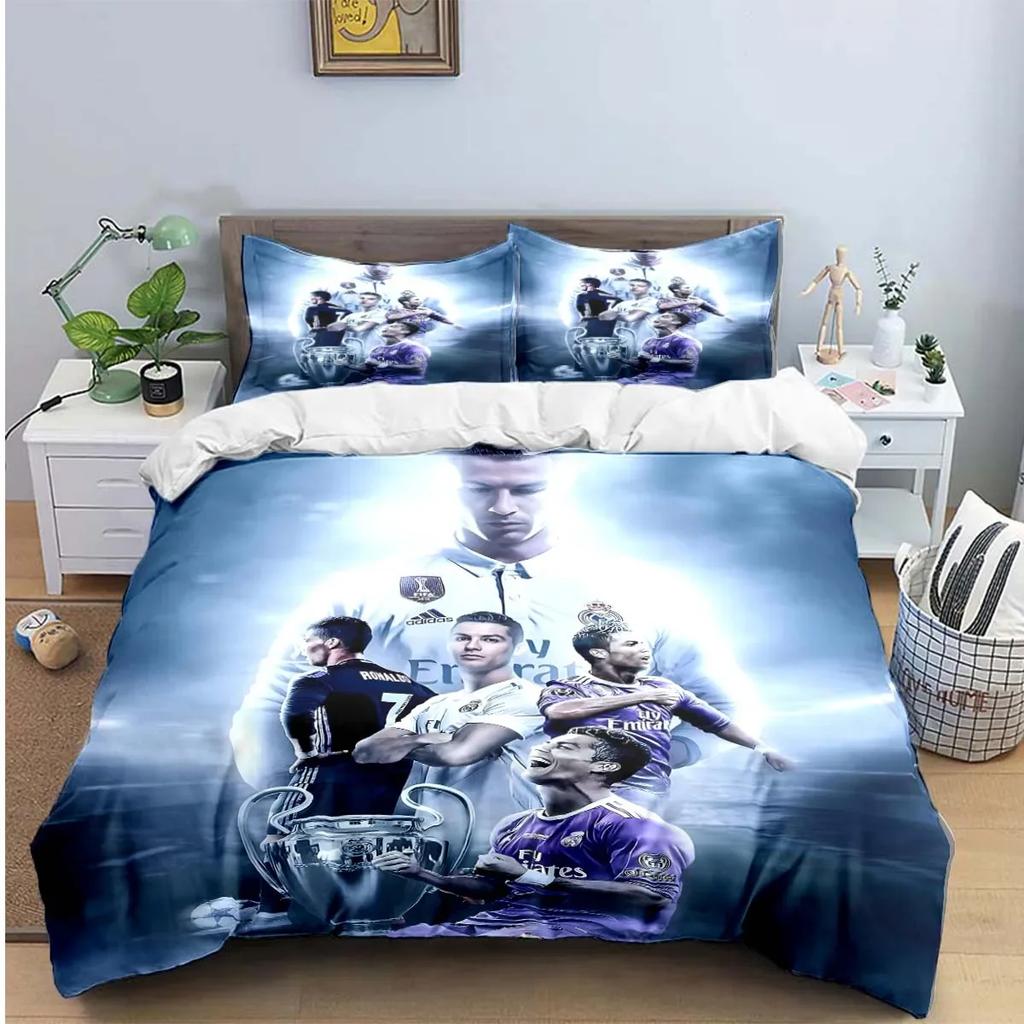 Fashion Football R-Ronaldo Digital Printing Bedding Set Duvet Cover Comforter Bed  Youth Kids Girl Boys Birthday Gift
